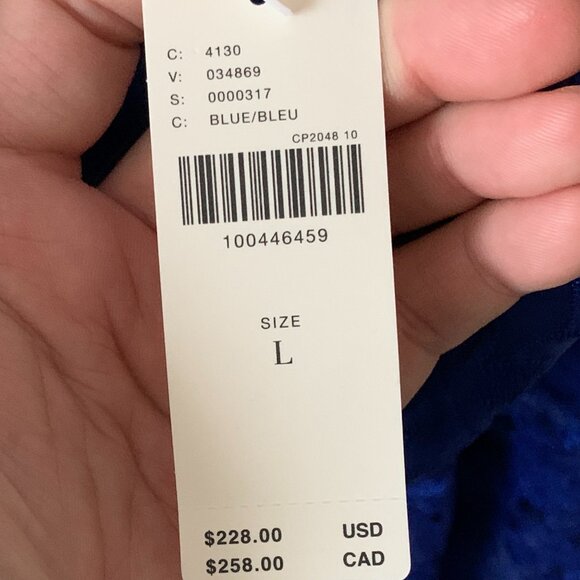 ANTHROPOLOGIE Ruffle-Strap Corset Lace Mini Dress in Blue Sz LARGE - Picture 7 of 9